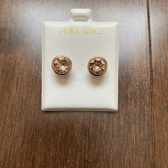 Rose Gold Stud Earrings - Picture 1 of 3